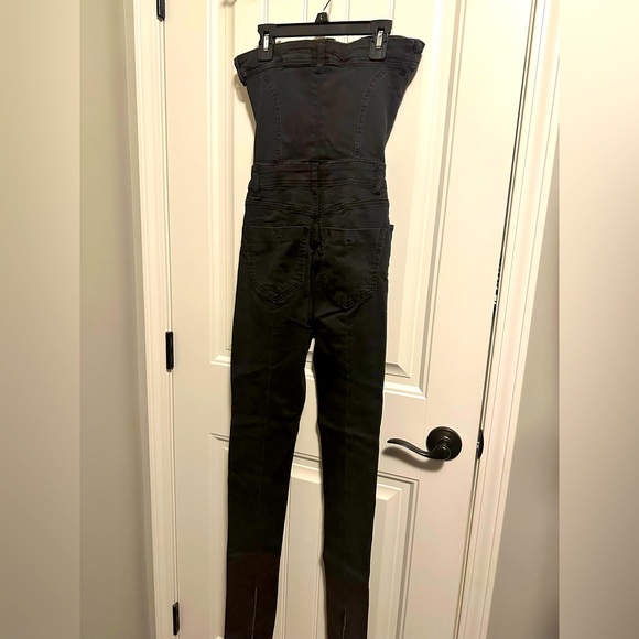 Nasty Gal, 4, body con bandeau black denim jumpsuit (runs small in my opinion) - Picture 2 of 8